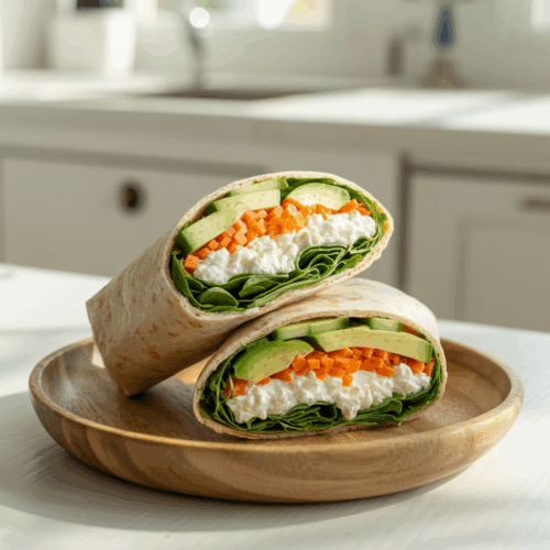 Gezonde Wraps met Hüttenkäse en Groenten